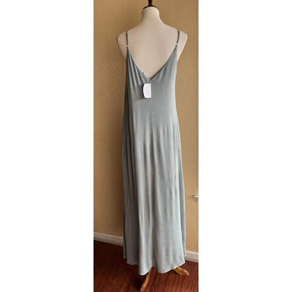 WEST KEI Womens Sage Gauze V-Neck Maxi Dress Size M $70 - Picture 11 of 11